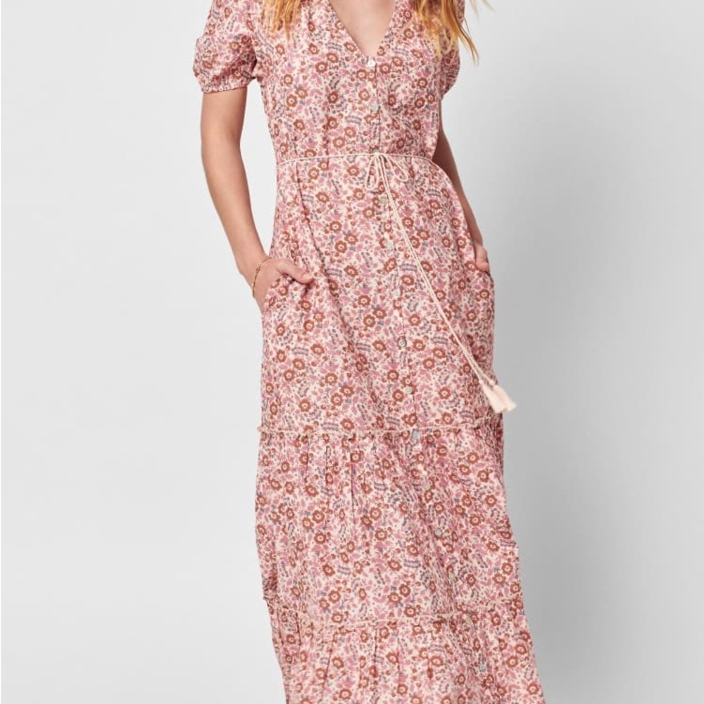 Faherty Orinda Floral Pink Maxi Dress